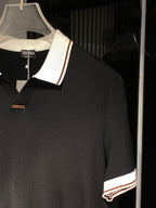 Zegna - Contrast-Collar Silk & Cotton Knit Polo – Nero
