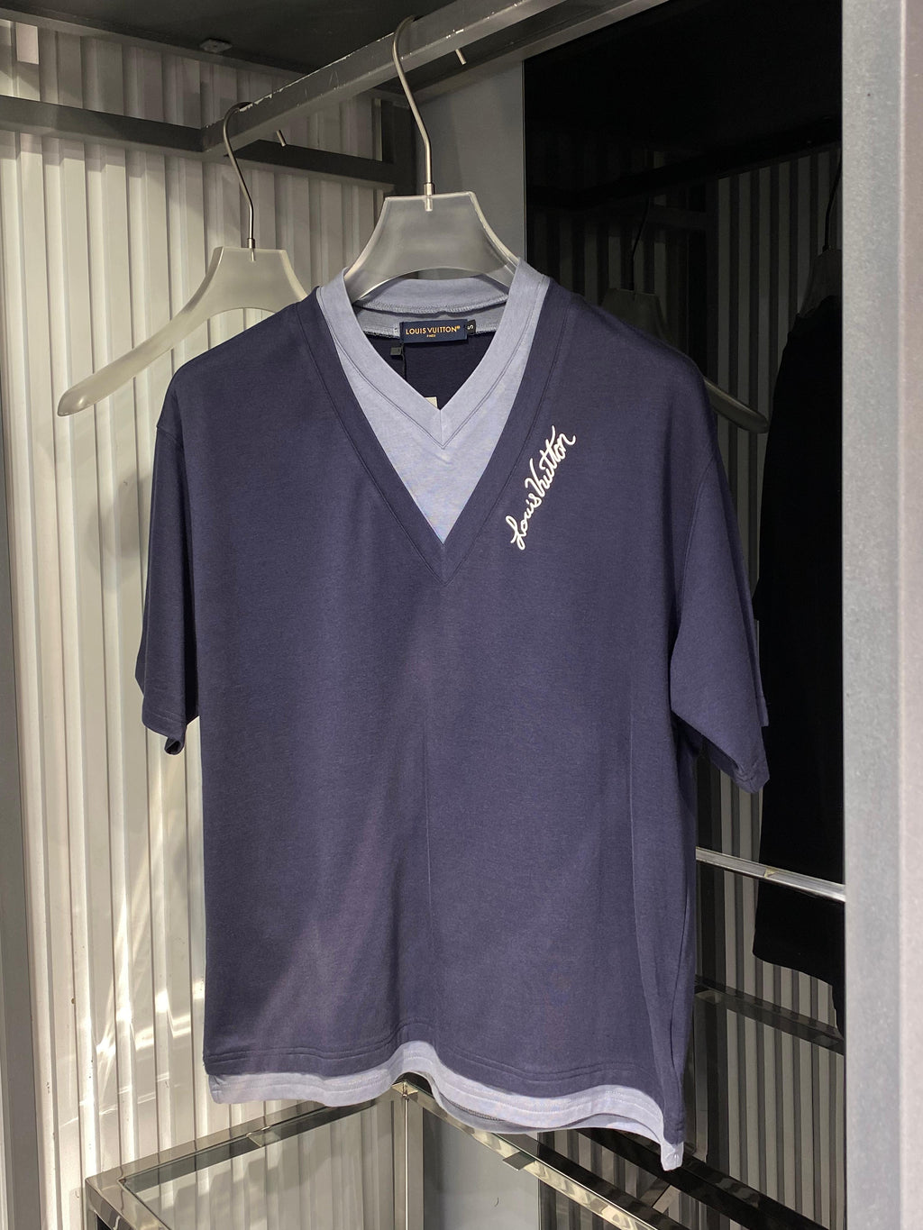 Louis Vuitton - Damier Signature Cotton Knit Polo – Cobalt/Black