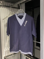 Louis Vuitton - Damier Signature Cotton Knit Polo – Cobalt/Black