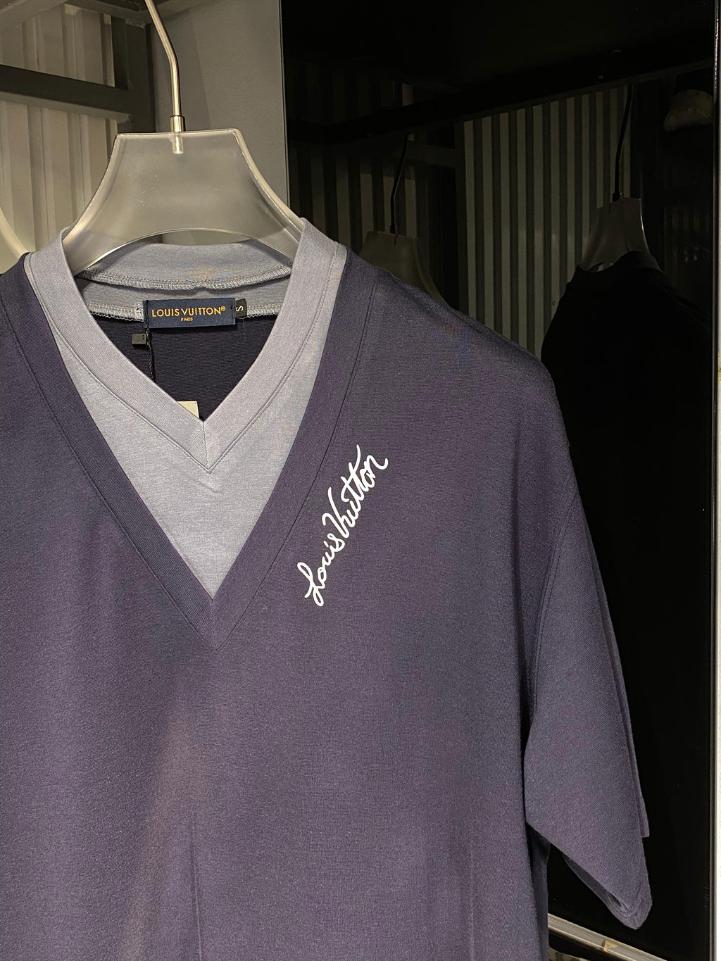 Louis Vuitton - Damier Signature Cotton Knit Polo – Cobalt/Black