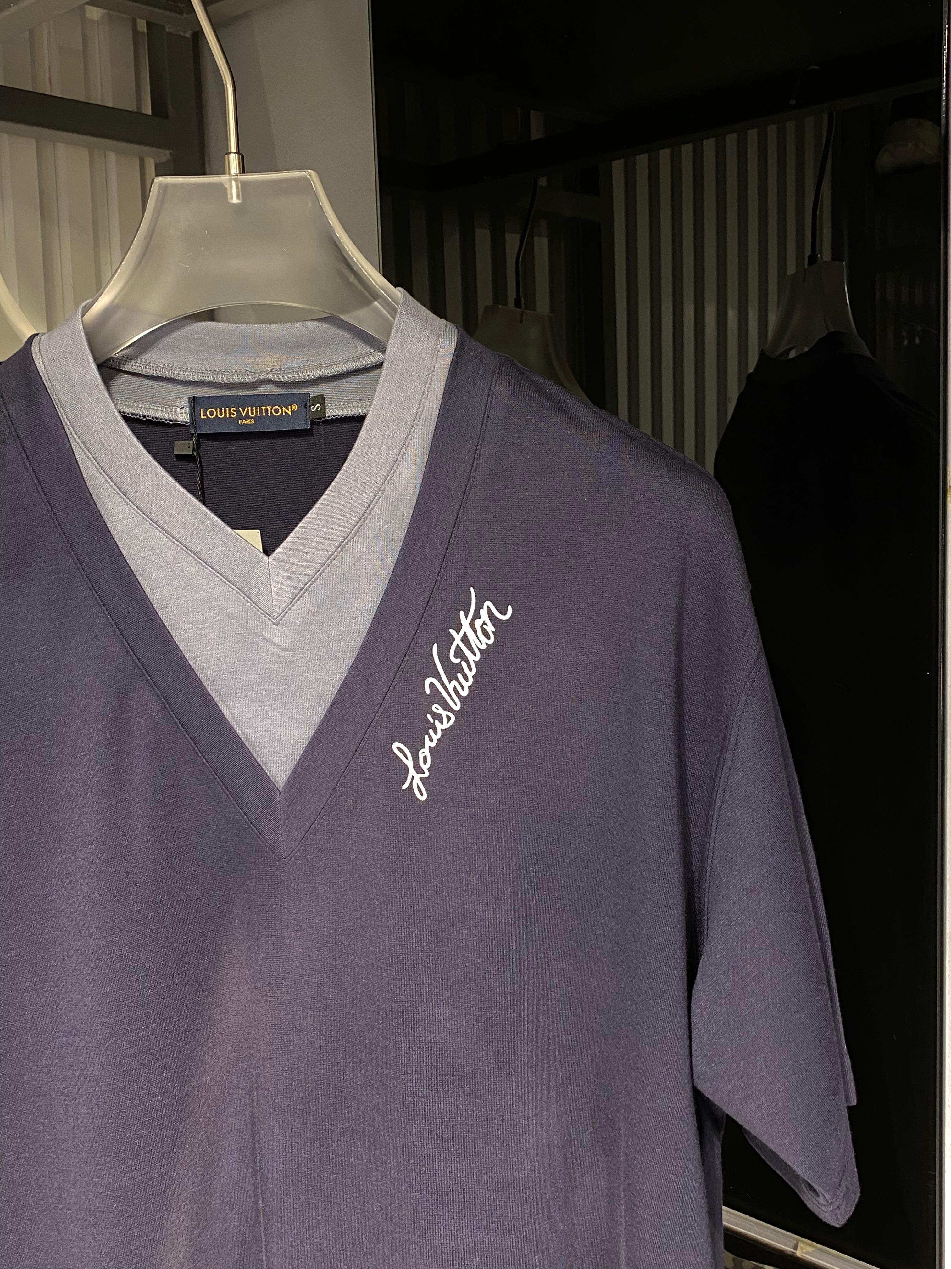 Louis Vuitton - Damier Signature Cotton Knit Polo – Cobalt/Black