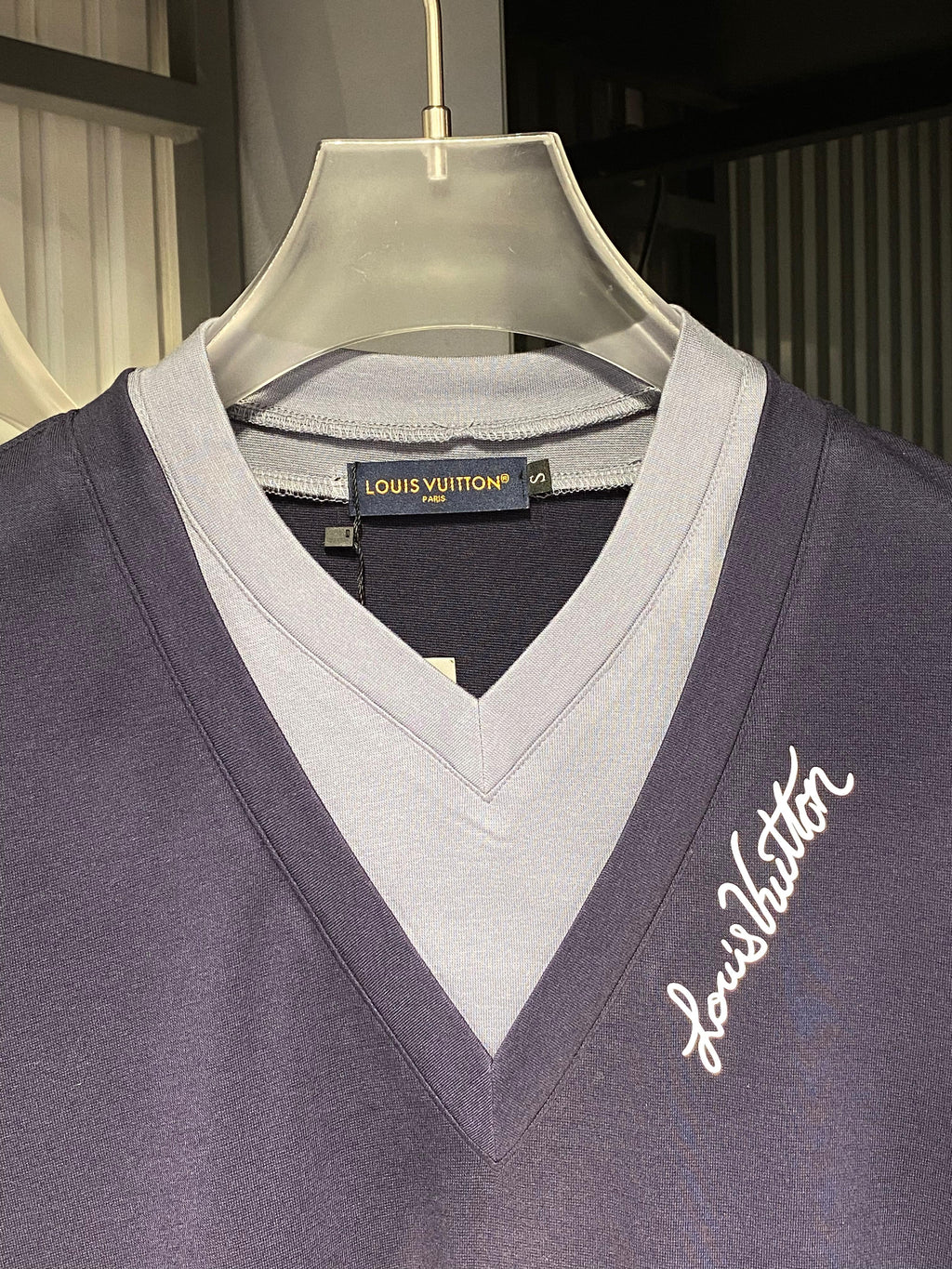 Louis Vuitton - Damier Signature Cotton Knit Polo – Cobalt/Black