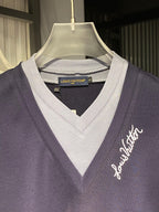 Louis Vuitton - Damier Signature Cotton Knit Polo – Cobalt/Black