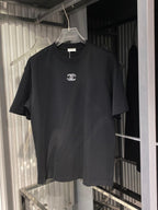 Chanel - Crystal-Embellished Double C Logo T-Shirt – Nero