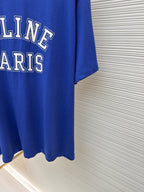 Celine  - Triomphe Embroidered Cotton Jersey Polo – Nero