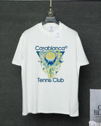 Casablanca  -"Tennis Club" Graphic T-Shirt – Optic White