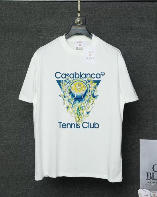 Casablanca  -"Tennis Club" Graphic T-Shirt – Optic White