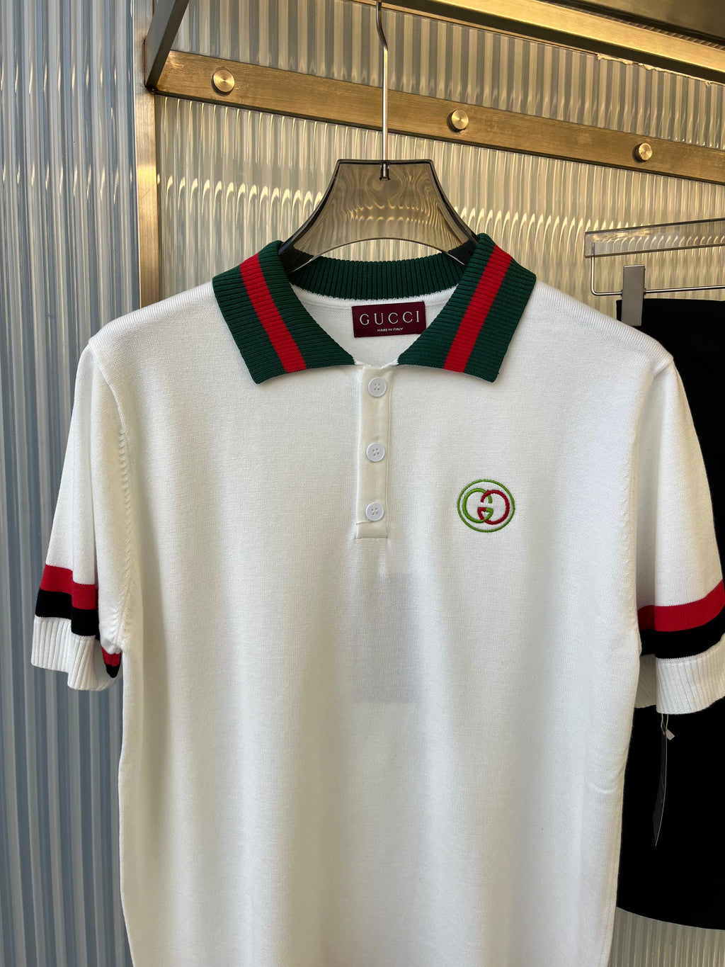Gucci - Web Stripe Cotton Knit Polo