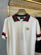 Gucci - Web Stripe Cotton Knit Polo