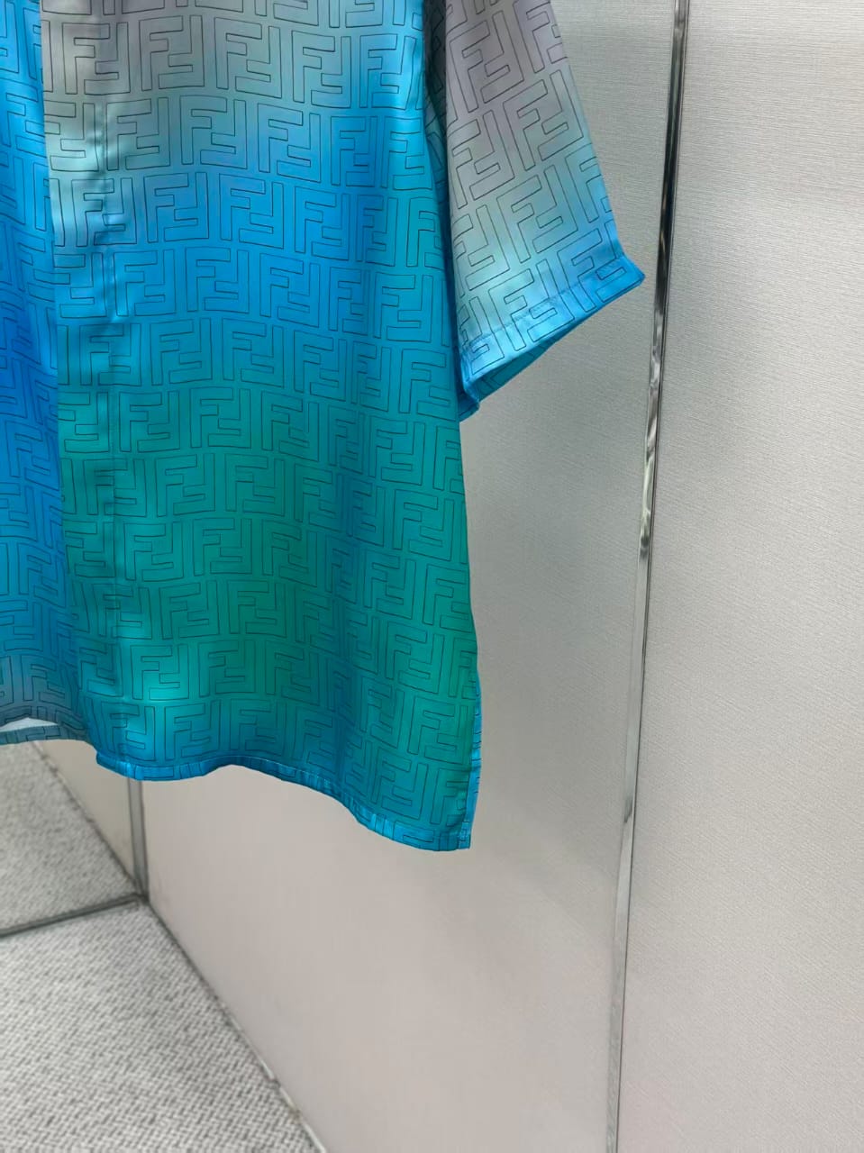 Fendi - FF Monogram Gradient Silk Twill Shirt – Turquoise/Azure