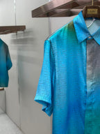 Fendi - FF Monogram Gradient Silk Twill Shirt – Turquoise/Azure
