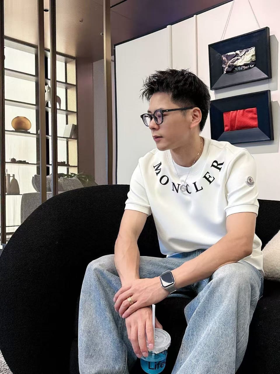 Moncler - Contrast-Trim Logo Polo – Navy Blue