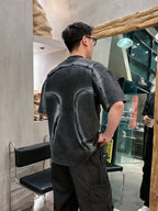 Y-3 - Deconstructed Panelled Graphic T-Shirt – Black/Shadow