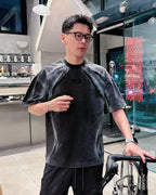 Y-3 - Deconstructed Panelled Graphic T-Shirt – Black/Shadow