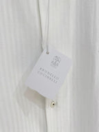Brunello Cucinelli - Striped Cotton & Linen Button-Down Shirt