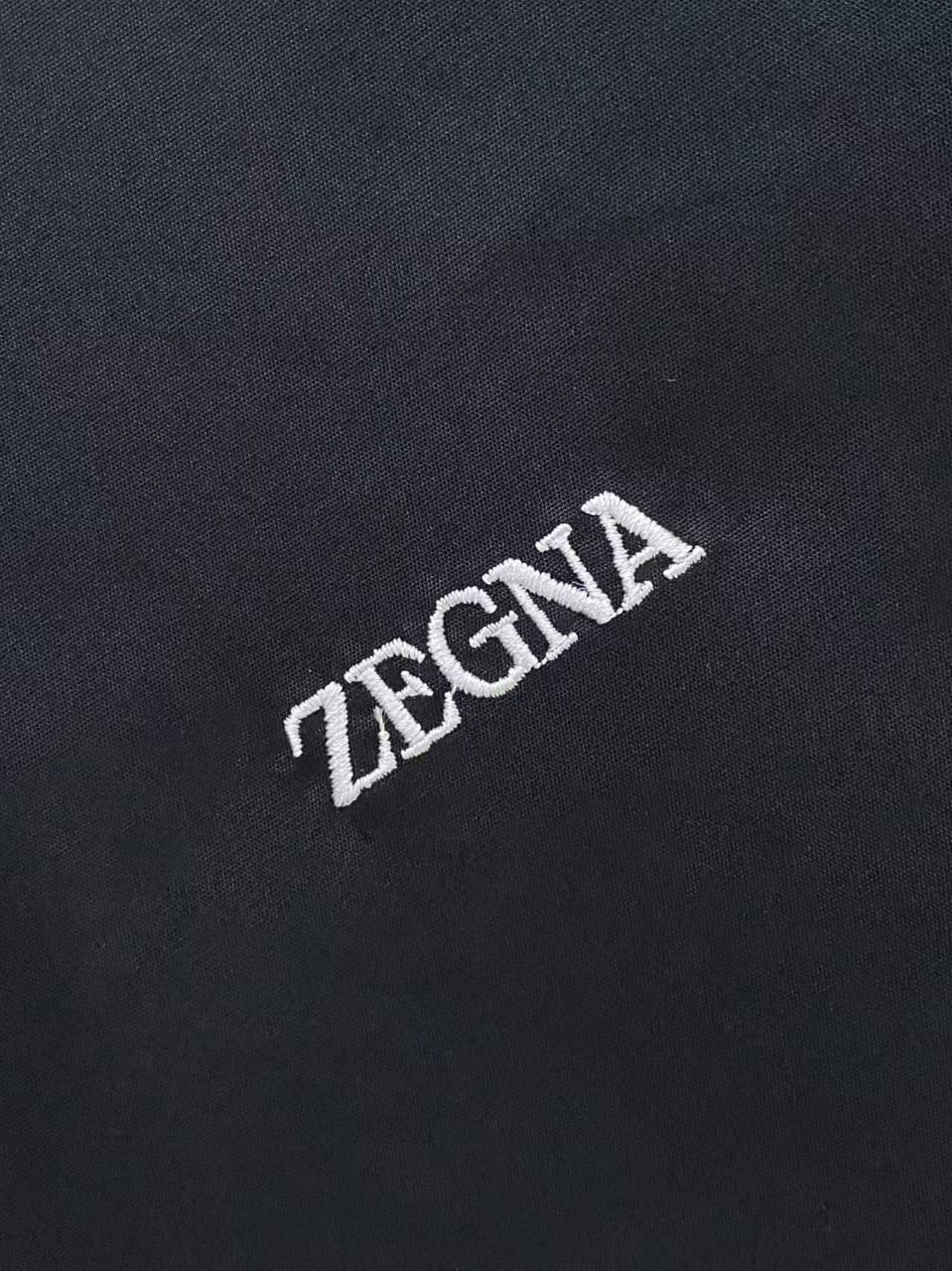 Zegna - Embroidered Logo Long-Sleeve Shirt