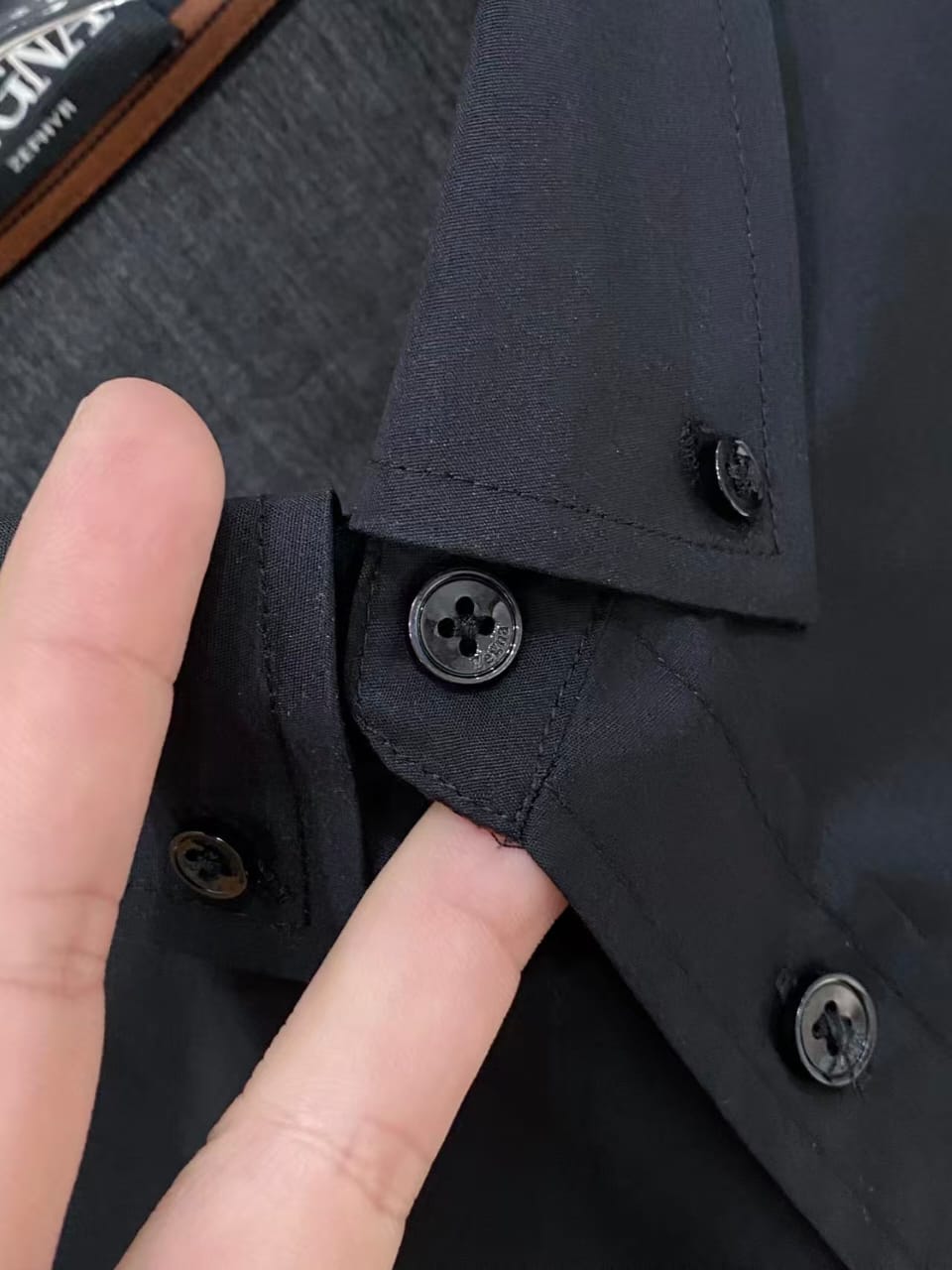 Zegna - Embroidered Logo Long-Sleeve Shirt