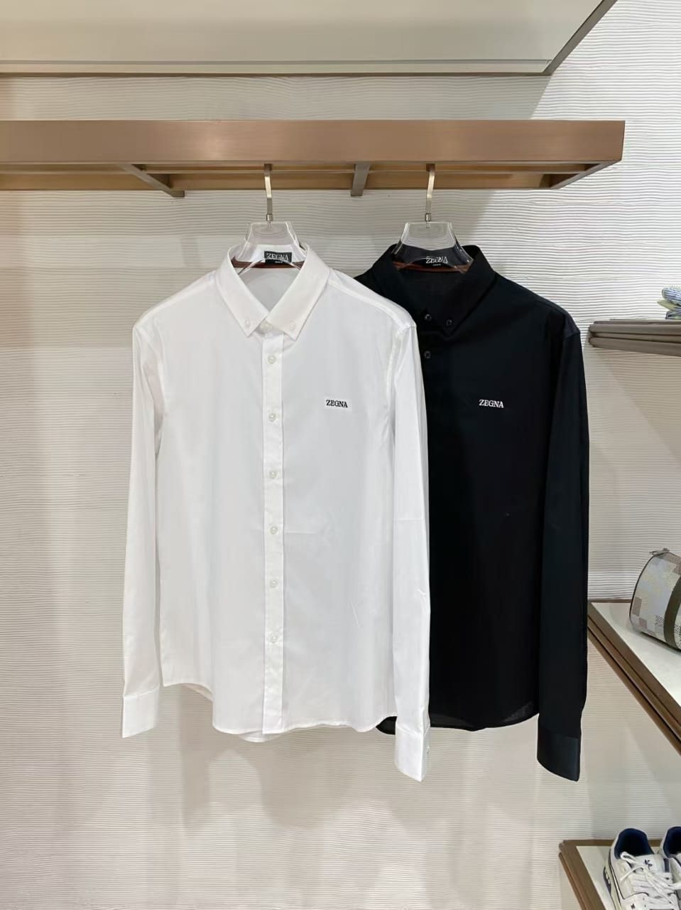 Zegna - Embroidered Logo Long-Sleeve Shirt