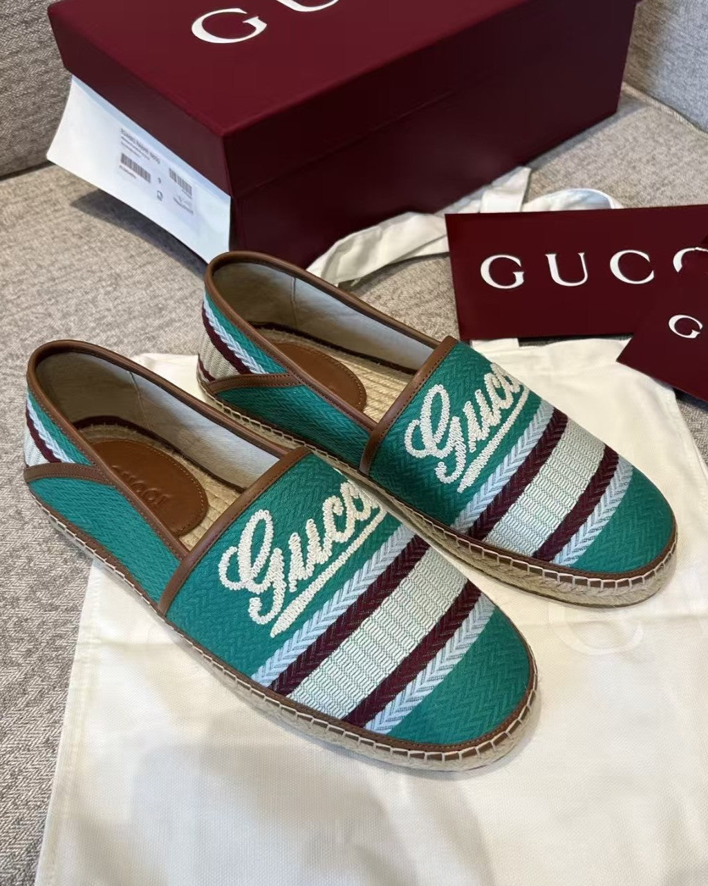 Gucci - Logo Embroidered Canvas Espadrilles