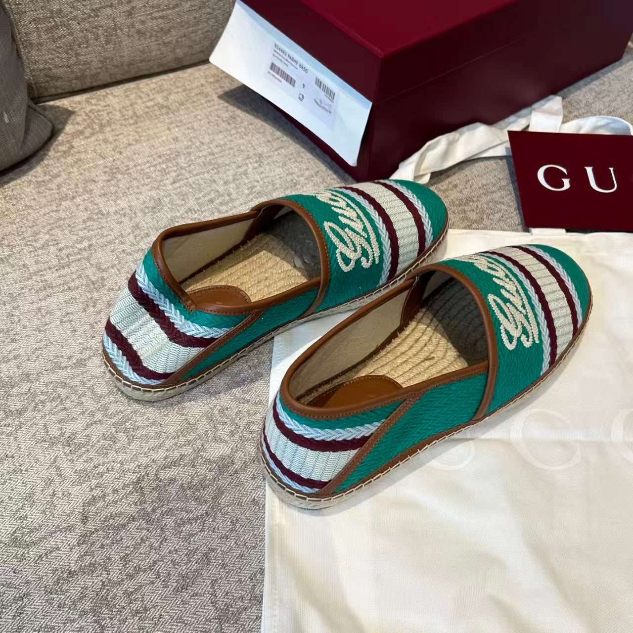 Gucci - Logo Embroidered Canvas Espadrilles