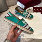 Gucci - Logo Embroidered Canvas Espadrilles