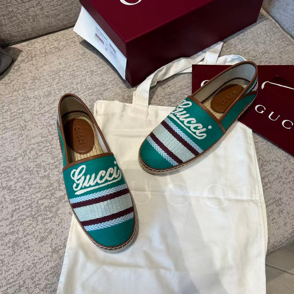 Gucci - Logo Embroidered Canvas Espadrilles