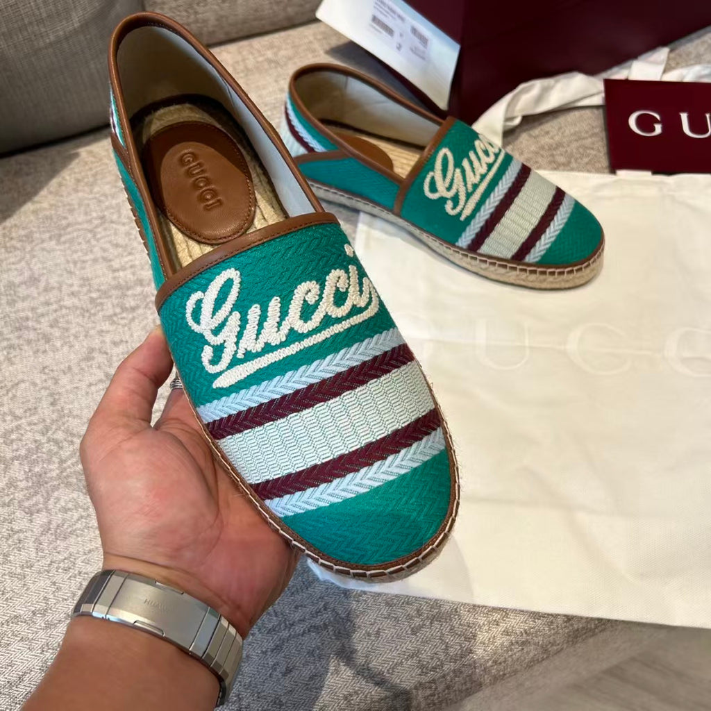 Gucci - Logo Embroidered Canvas Espadrilles
