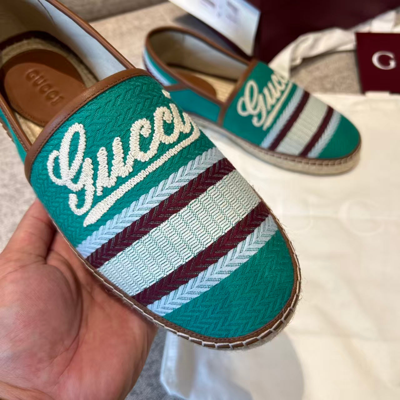 Gucci - Logo Embroidered Canvas Espadrilles