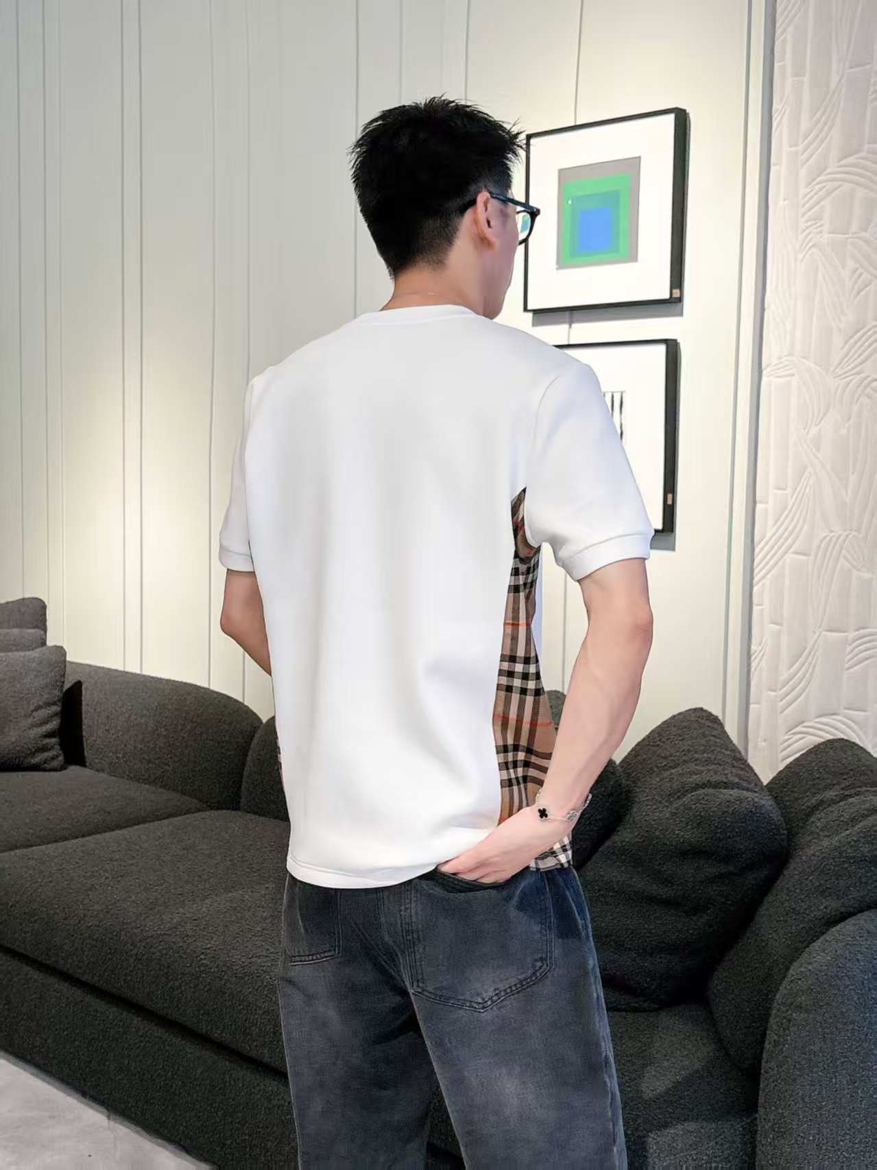 Burberry - Check Panel Logo T-Shirt