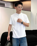 Prada - Embroidered Logo Mandarin Collar Polo