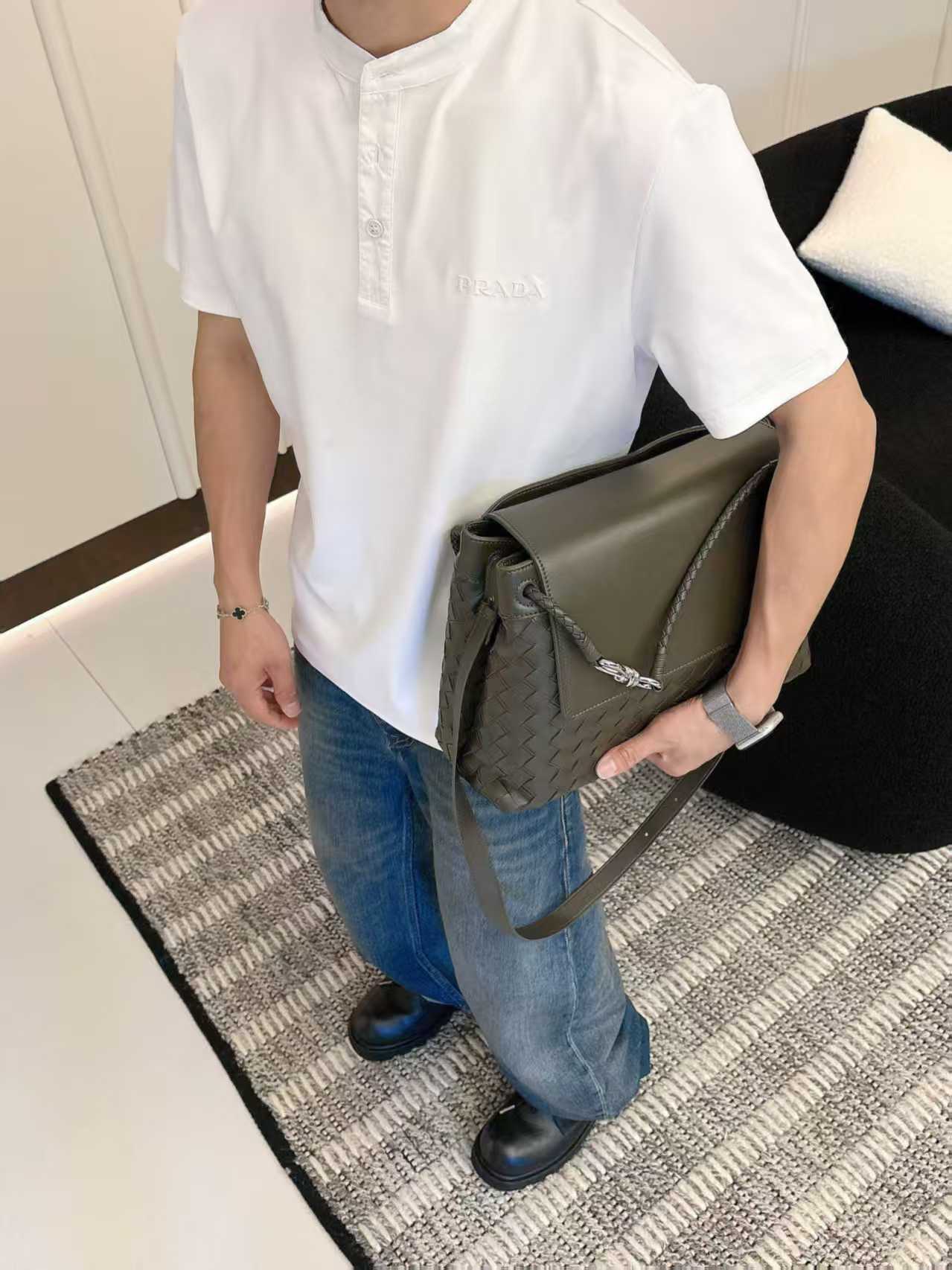 Prada - Embroidered Logo Mandarin Collar Polo