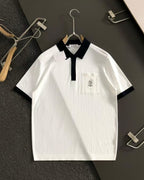Brunello Cucinelli - Ribbed Knit Cotton Polo Shirt