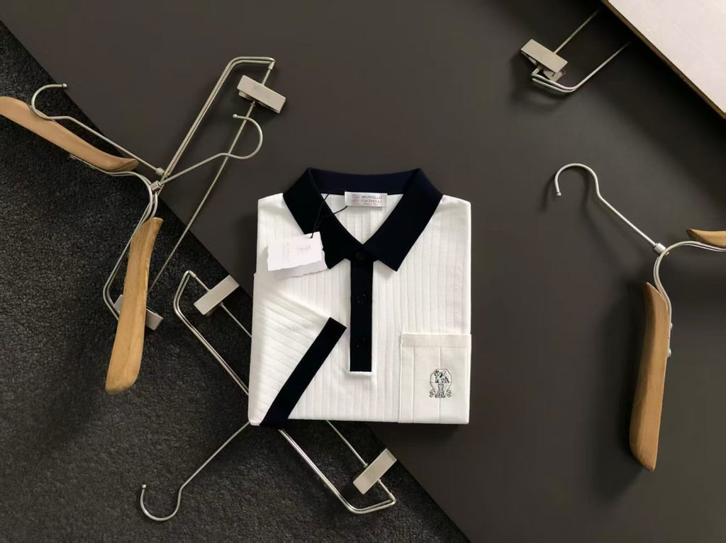 Brunello Cucinelli - Ribbed Knit Cotton Polo Shirt