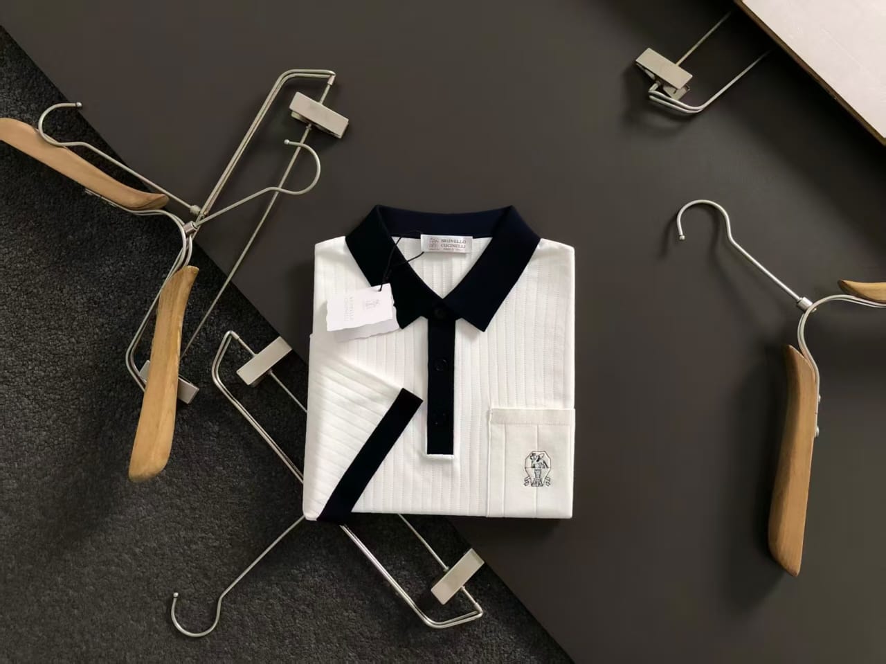 Brunello Cucinelli - Ribbed Knit Cotton Polo Shirt