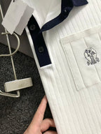 Brunello Cucinelli - Ribbed Knit Cotton Polo Shirt
