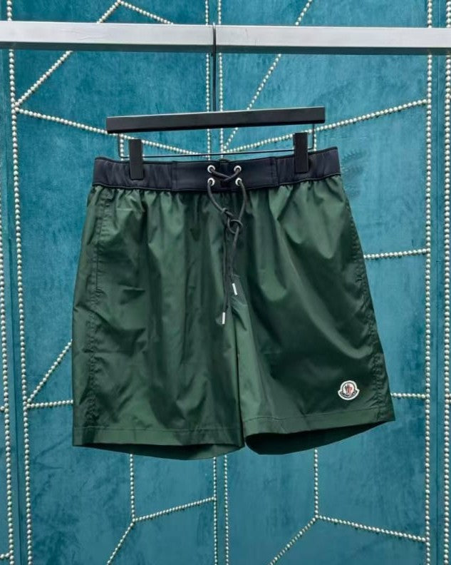 Moncler - Contrast Waistband Swim Shorts in Forest Green