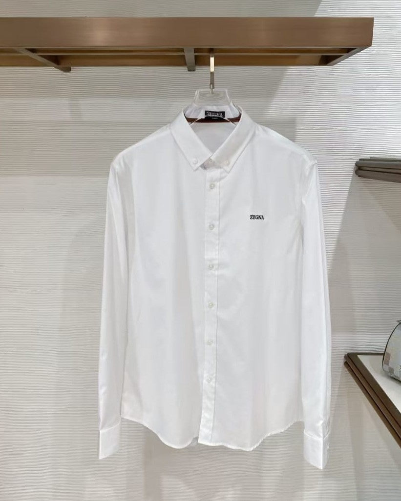 Zegna - Embroidered Logo Button-Down Shirt