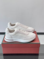 Loro Piana - Nuages Suede & Mesh Sneakers in White