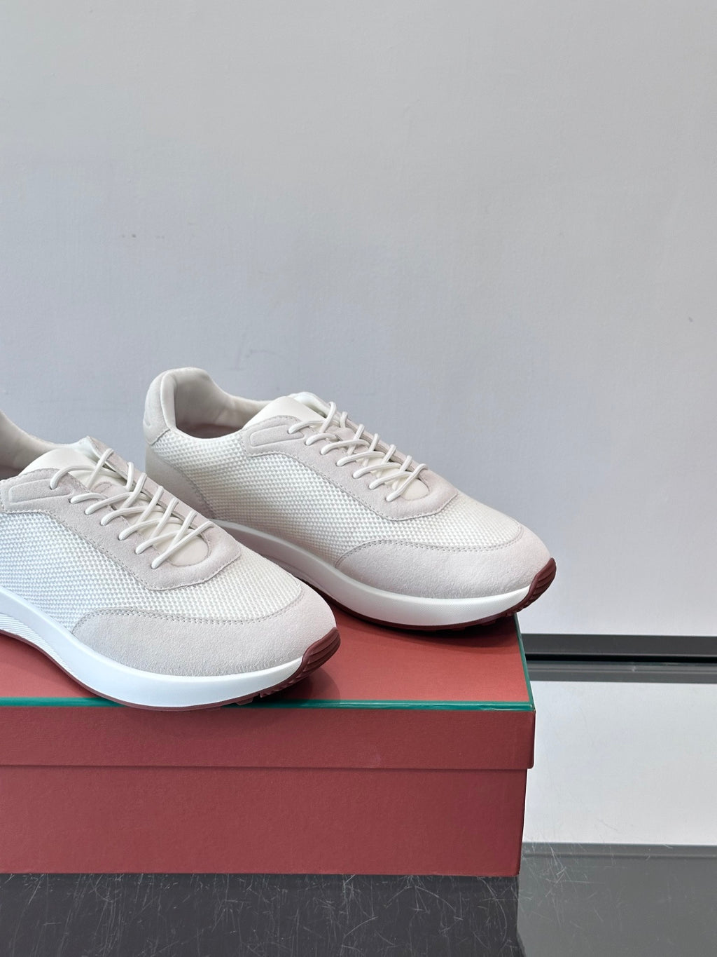 Loro Piana - Nuages Suede & Mesh Sneakers in White