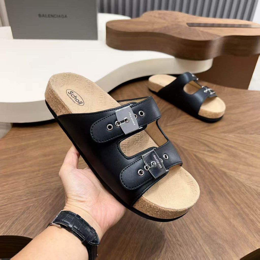 Balenciaga - x Scholl Pescura Slide Sandals