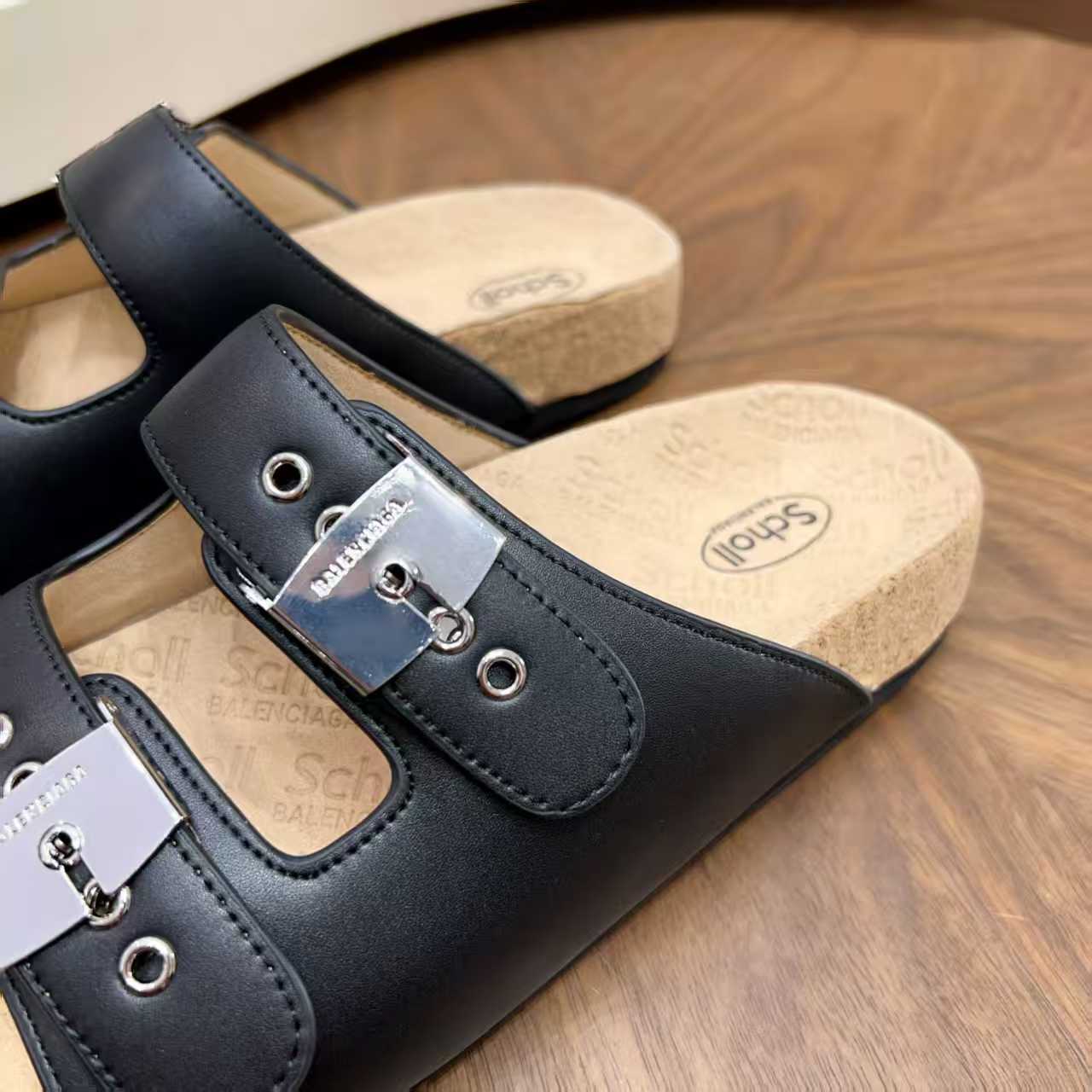 Balenciaga - x Scholl Pescura Slide Sandals