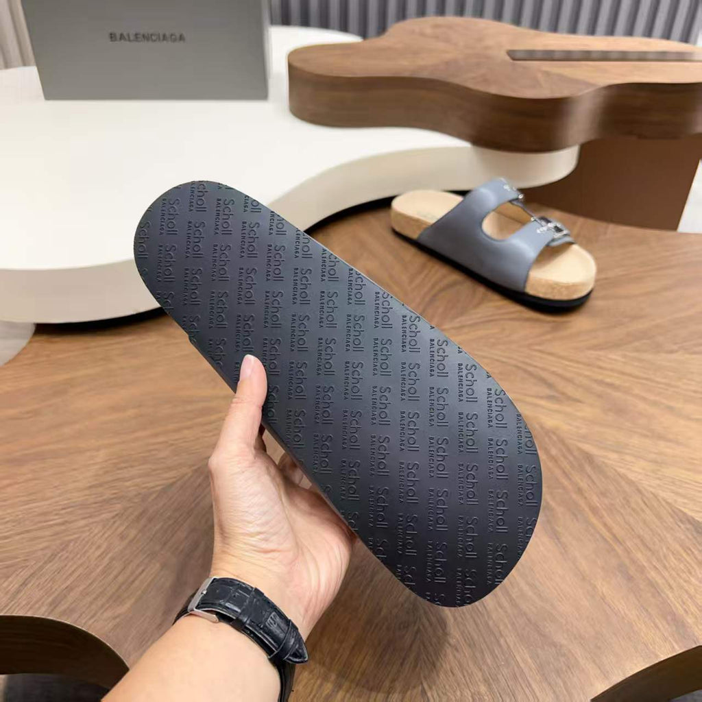 Balenciaga - x Scholl Pescura Slide Sandals in Slate Grey