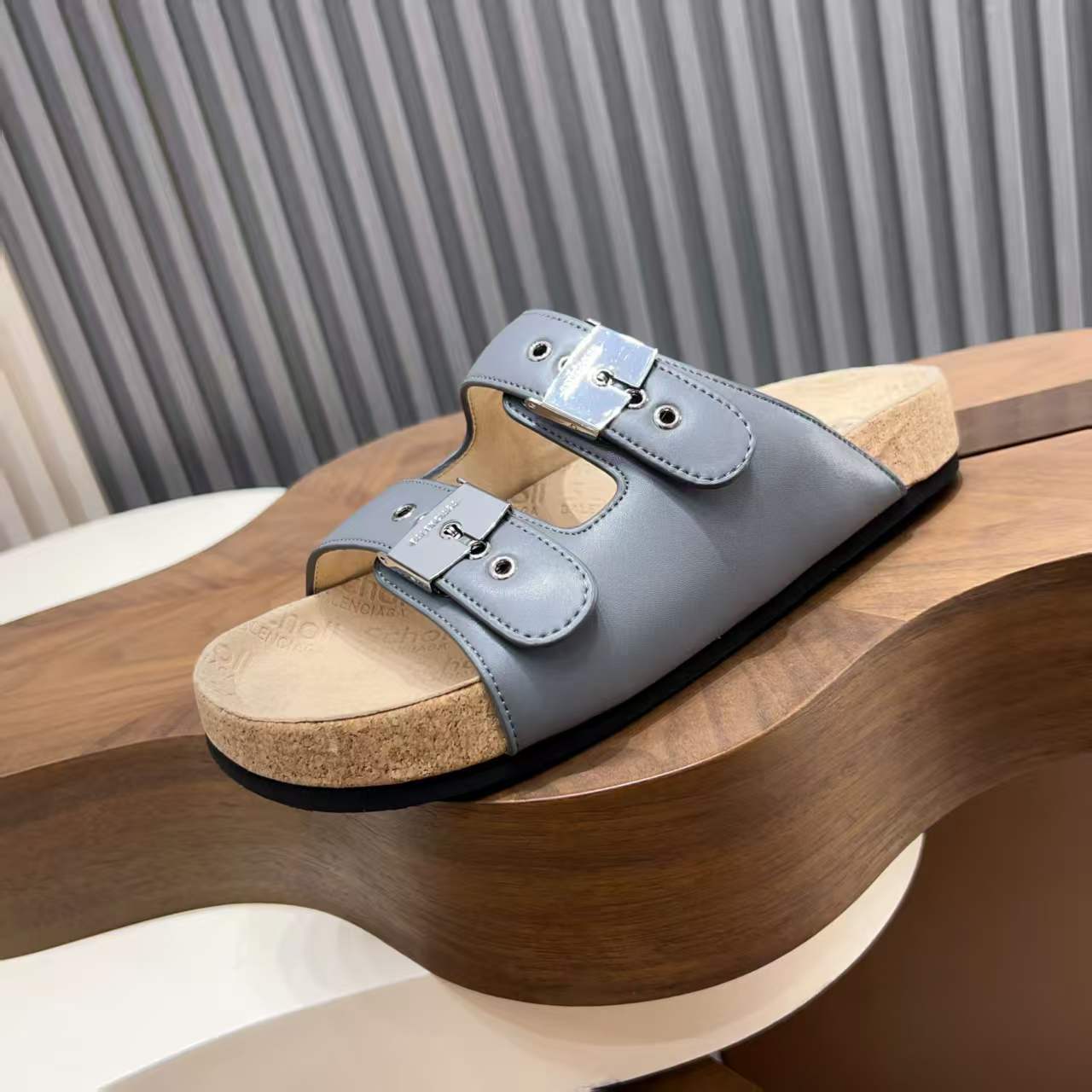 Balenciaga - x Scholl Pescura Slide Sandals in Slate Grey