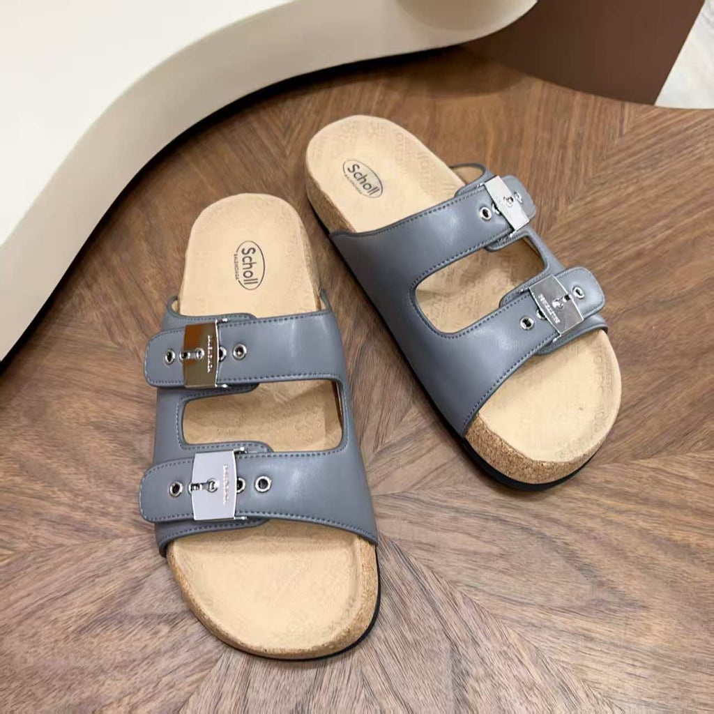 Balenciaga - x Scholl Pescura Slide Sandals in Slate Grey