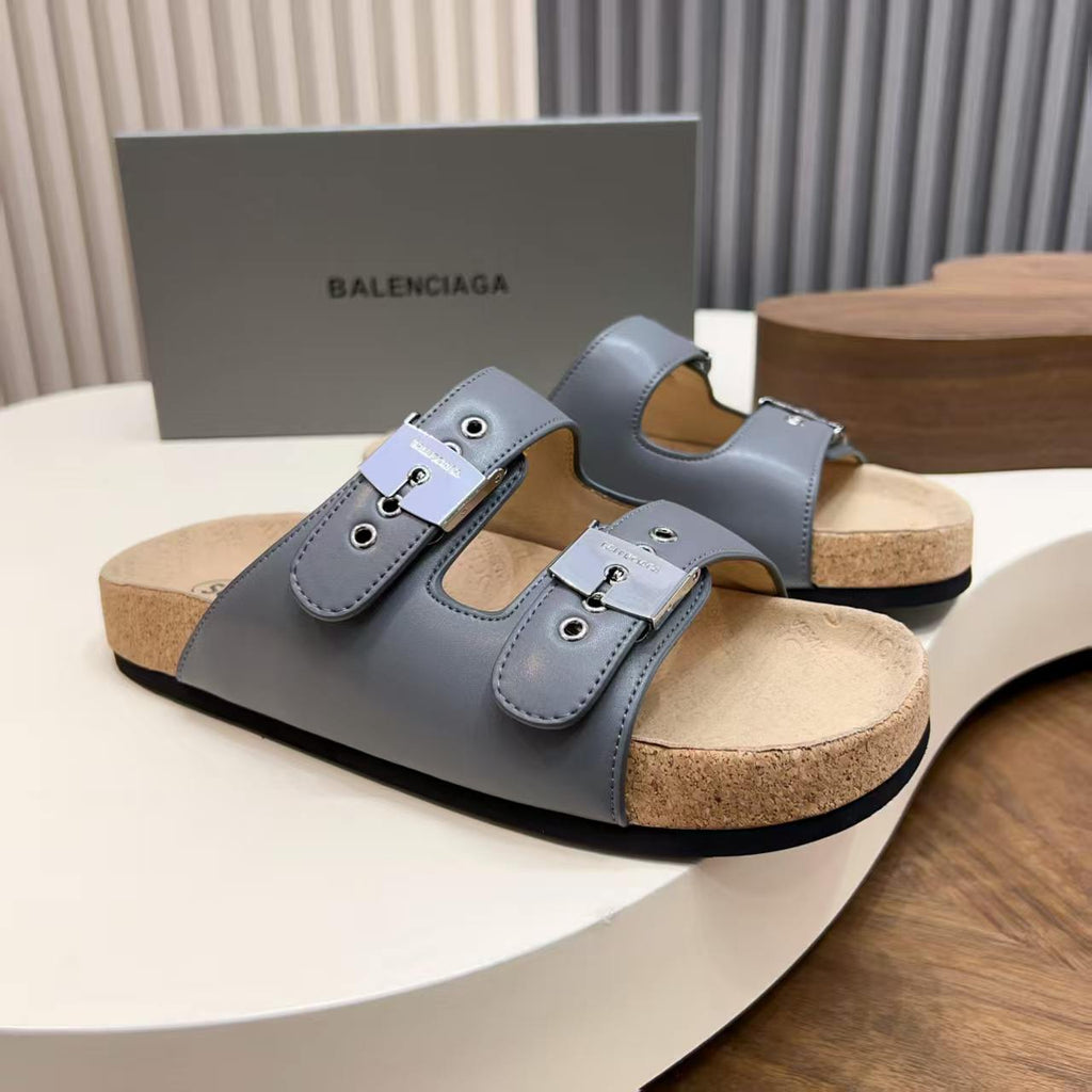 Balenciaga - x Scholl Pescura Slide Sandals in Slate Grey