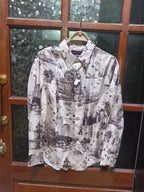 Louis Vuitton - Monogram Sketch Cityscape Long-Sleeve Shirt - Cream/Brown