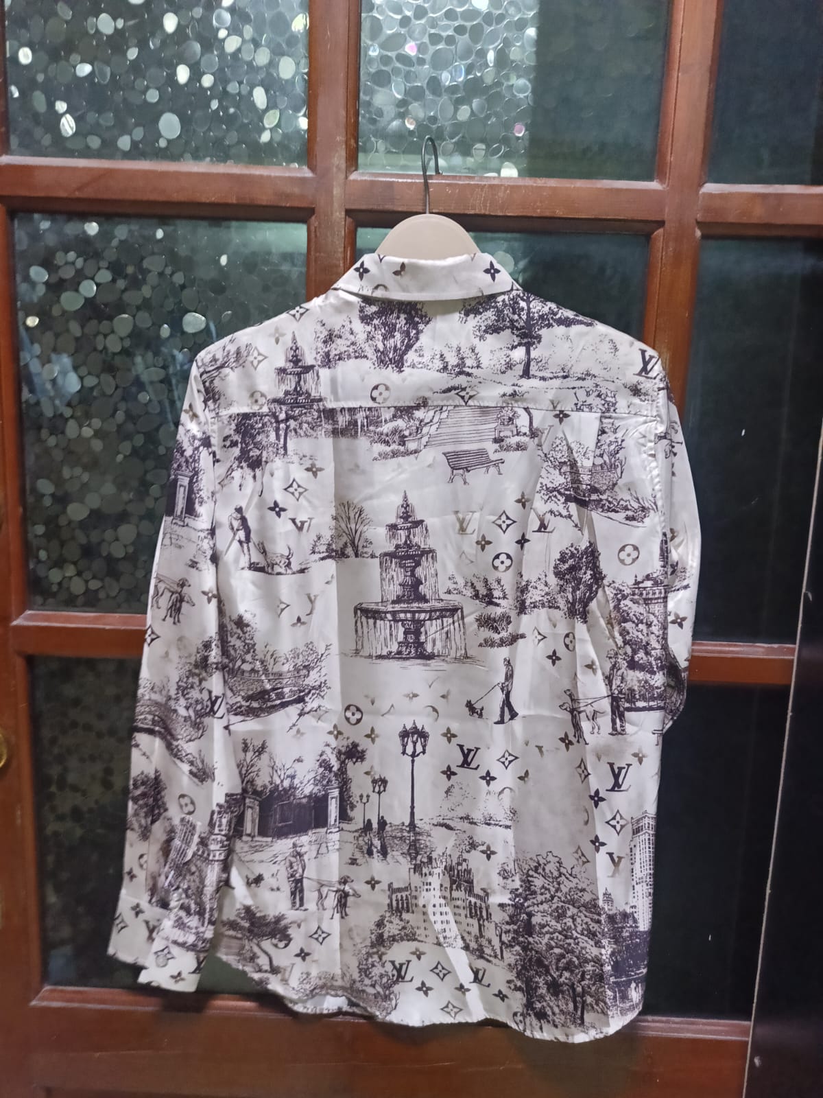 Louis Vuitton - Monogram Sketch Cityscape Long-Sleeve Shirt - Cream/Brown