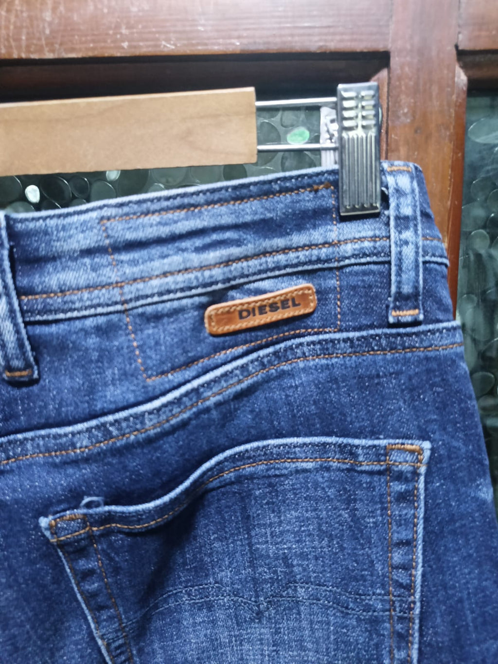 Diesel - S-Kleen Slim Fit Distressed Jeans in Dark Blue Wash