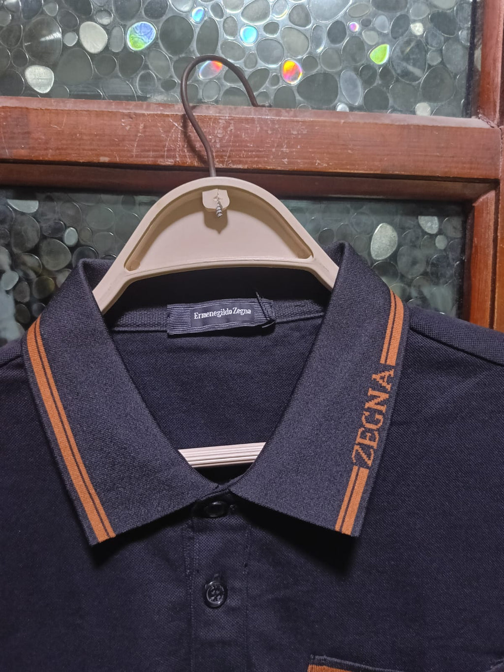 ZEGNA - Cotton Piqué Polo Shirt with Striped Logo Trim in Black