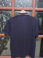 ZEGNA - Cotton Piqué Polo Shirt with Striped Logo Trim in Black
